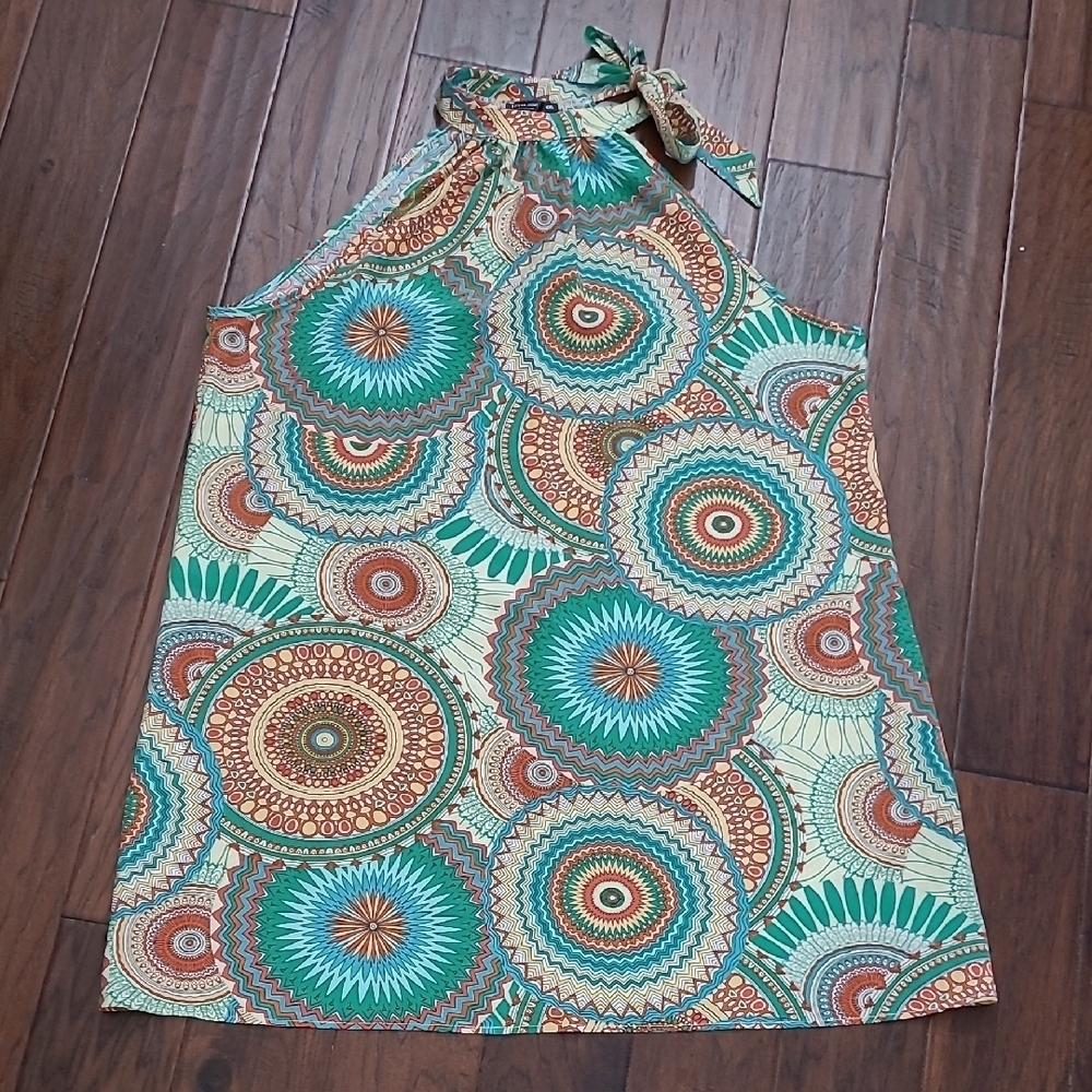Shein Colorful Halter Style Dress with Tie at the Neck size 4X